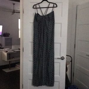 Black and teal maxi dress